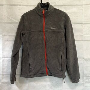 Columbia Full Zip Fleece Gray Orange Jacket Size M